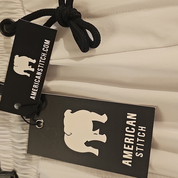 NWT Men's American Stitch White & Black Elastic Waist Utility Pants L & XL - Picture 13 of 14